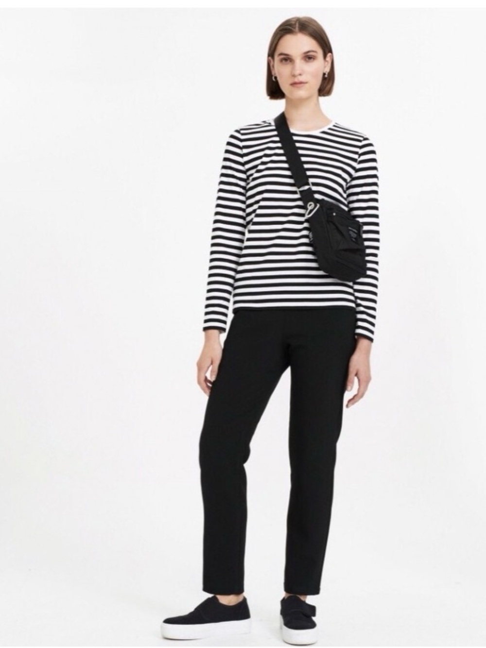 Marimekko Mari Top S white/blue preppy nautical cotton breton slim fit - Picture 5 of 10
